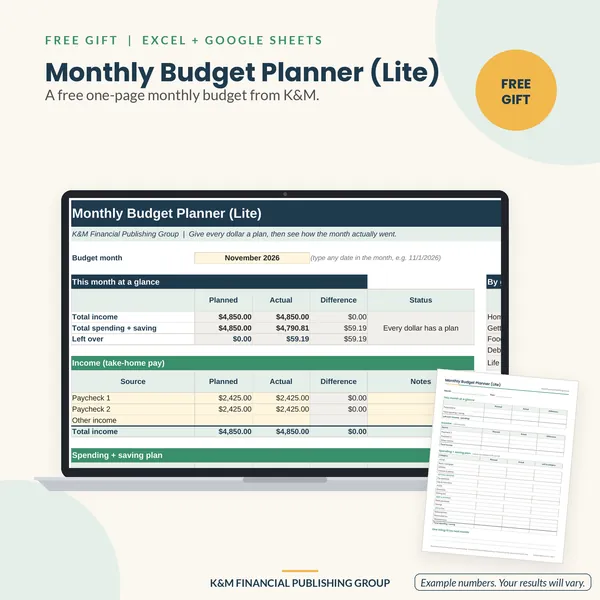 Monthly Budget Planner (Lite): preview (mockup)