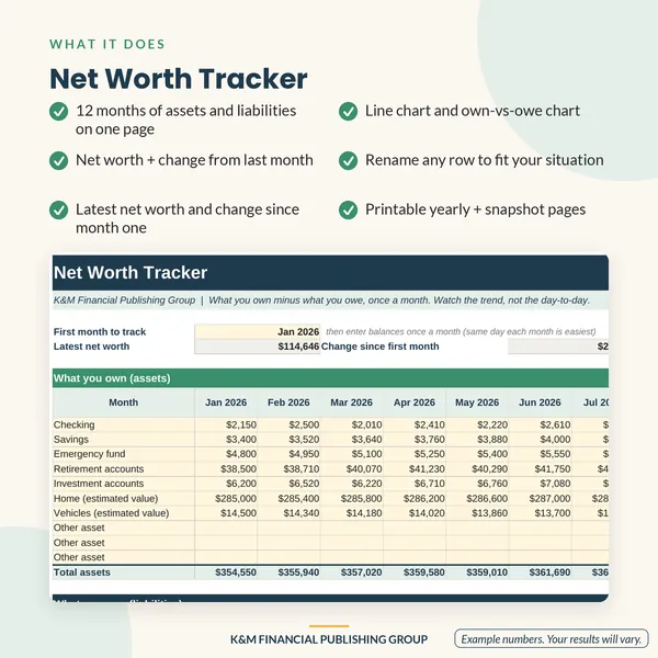 Net Worth Tracker: features (mockup)