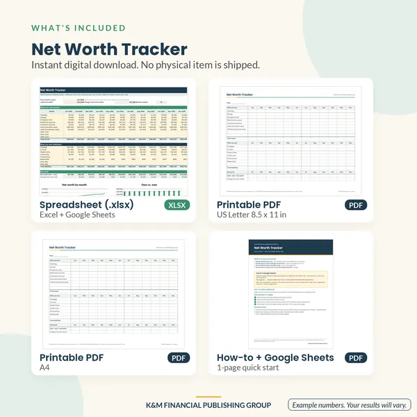 Net Worth Tracker: what's included (mockup)
